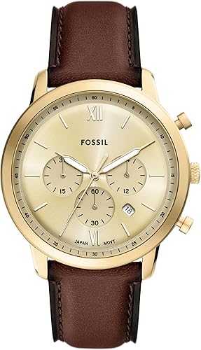 Fossil Neutra Quartz Reloj cronógrafo de acero inoxidable y cuero para hombre