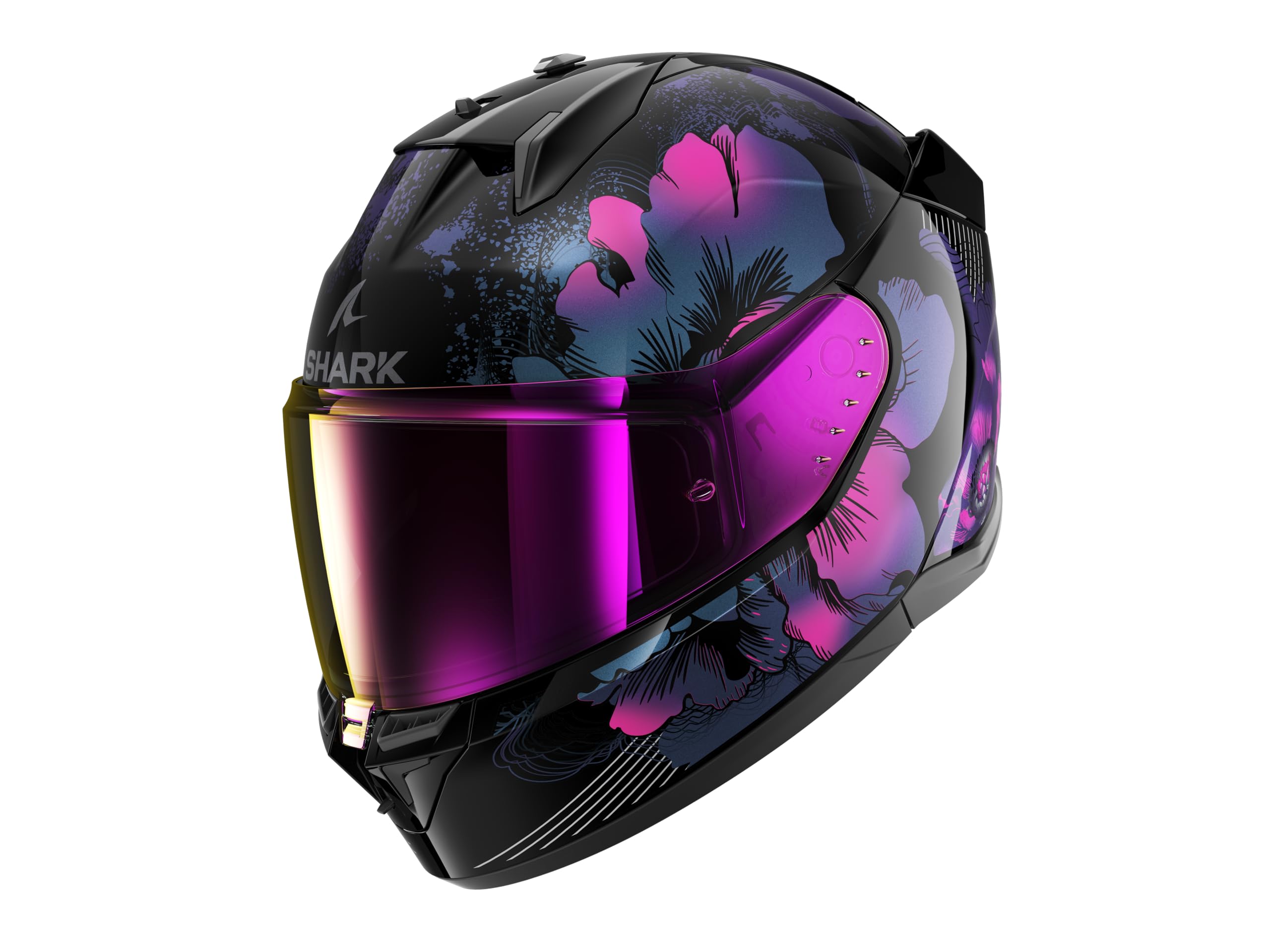 Shark, Casque Moto intégral D-​SKWAL 3 MAYFER Noir / Violet, KVX