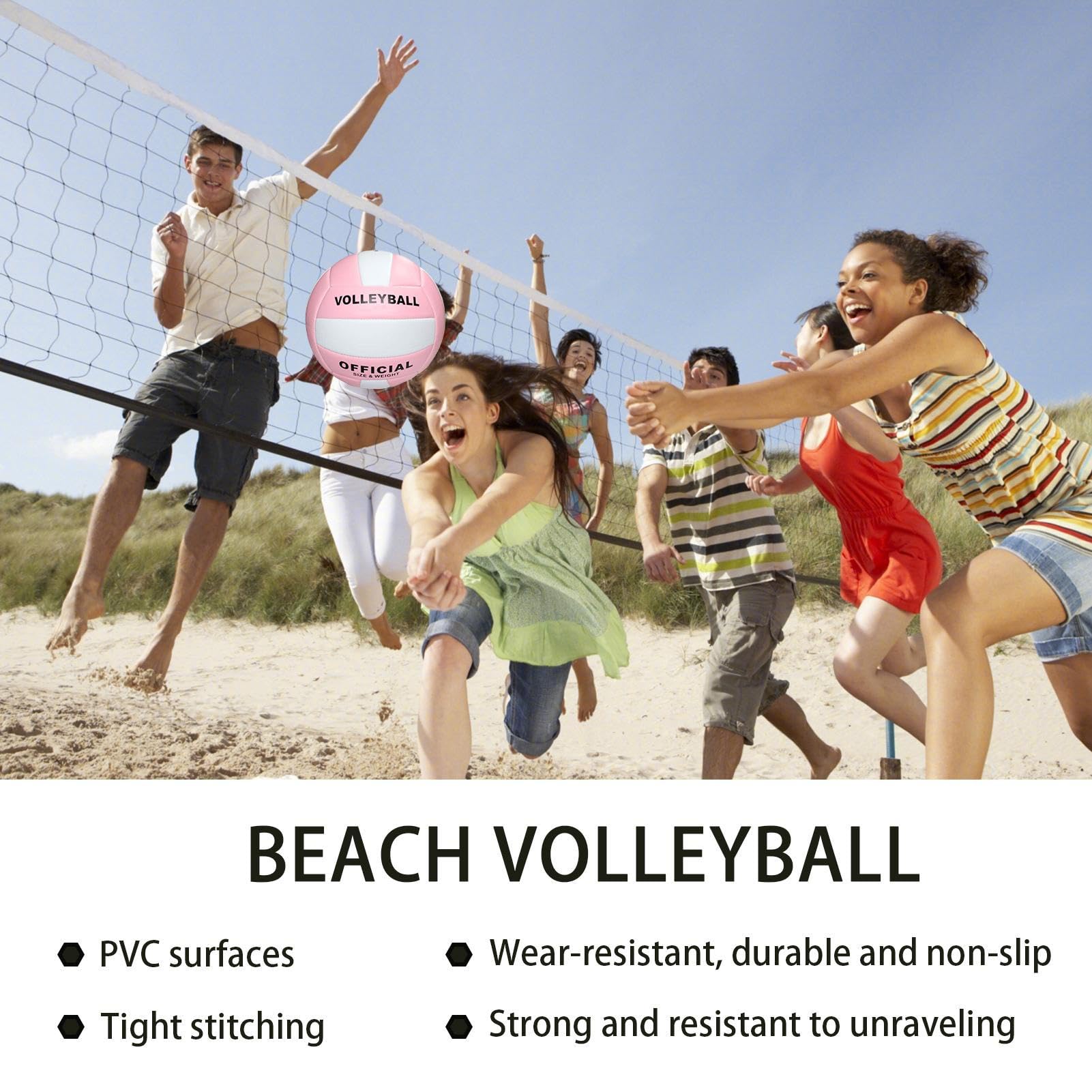 Genérico Vóley Playa Suave - Balón Entrenamiento Deportes Equipo | Pelota Suave De Entrenamiento para Playa, Césped, Parque, Piscina, Interior, Fiestas Y Actividades Escolares