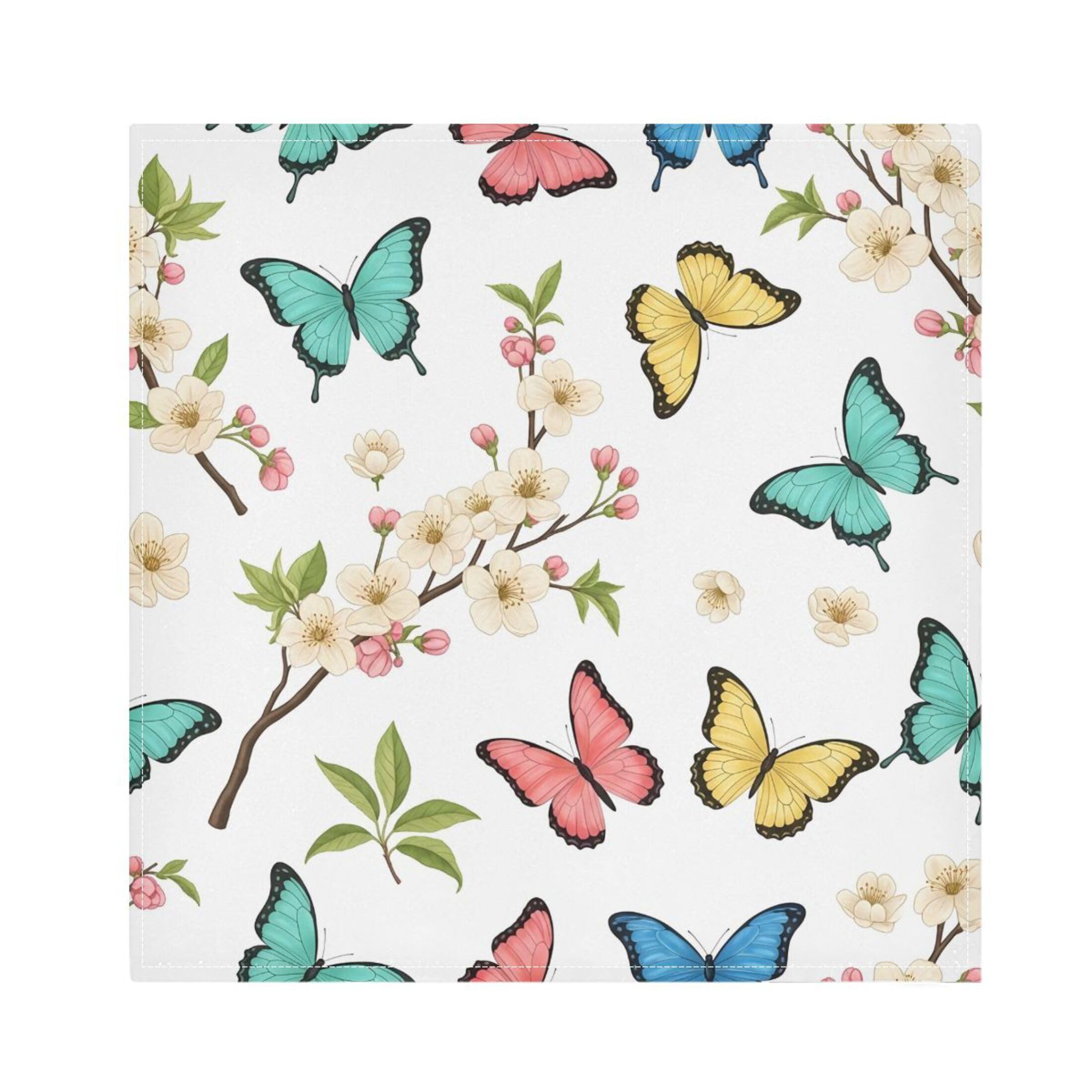 Fuauuyl Cloth Napkins Set of 6 Butterfly Dinner Napkins 20x20 in, Washable & Reusable Fabric Table Napkin for Dining Parties Holiday, Eco-Friendly
