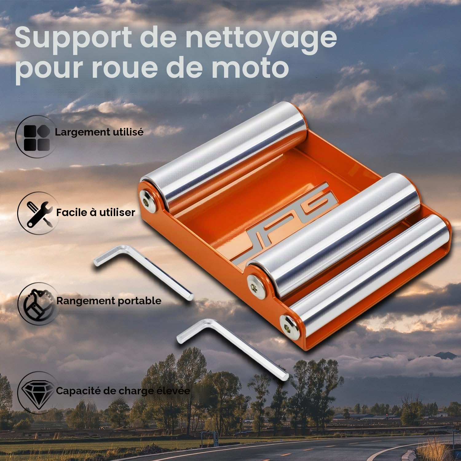Bequille Portable Moto,pour TailleMoyenne<220kg Largeur de Pneu<180mmOrange | Support Nettoyage Roue Moto Support Roue pour Nettoyage Pneus et Lubrification Chaine GRoller de