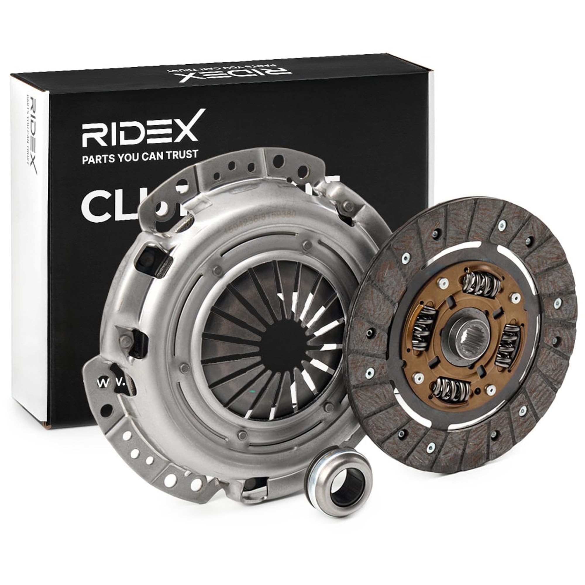 RIDEX 479C0012 Kit de embrague con cojinete de desembrague con plato de embrague Compatible con PEUGEOT 206 Fastback 2A/C