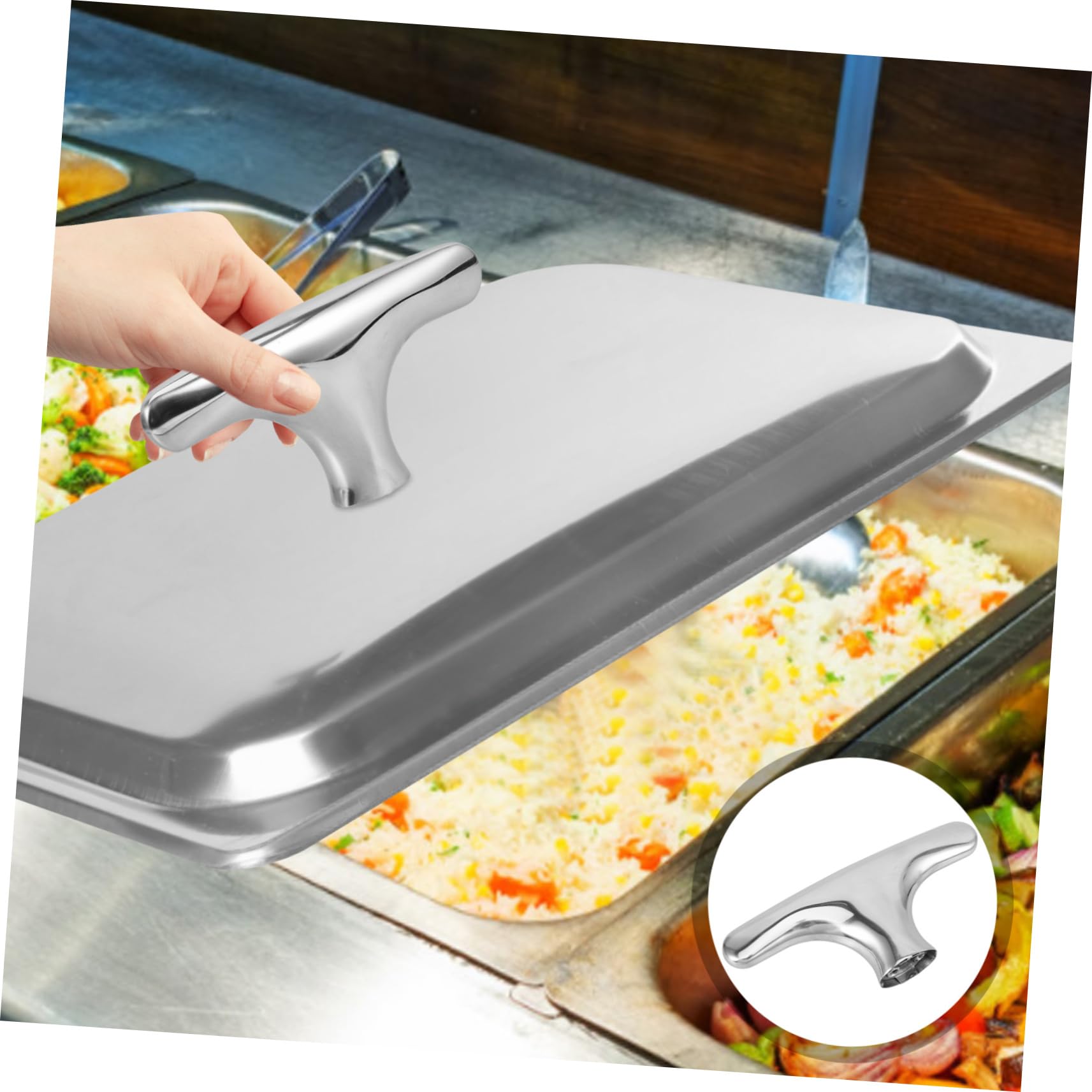 Gatuida 4pezzi Porta Vassoi Buffet Acciaio Inossidabile Manico Ergonomico Per Servire Colazioni Design Leggero e Facile Da Trasportare Per Ristoranti e Hotel