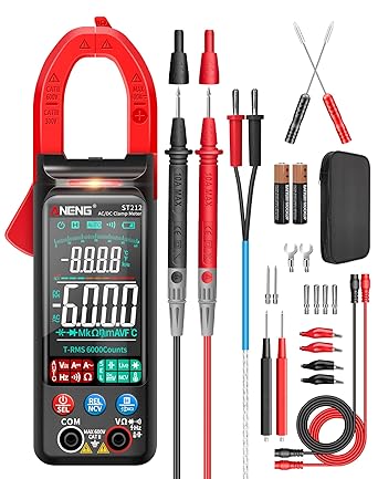 ANENG Clamp Meter Multimeter Tester Auto Ranging TRMS 6000 Counts AC/DC Current Voltage Ohm Volt Amp Meter Meansures NCV Continuity Diode Resistance Capacitance Null/Fire Wire Electrical Tools