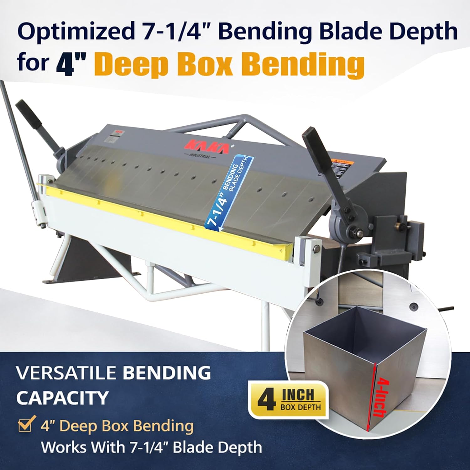 KAKA INDUSTRIALBox and Pan Brake with A Type Stand, 50-Inch 16-Gauge (0.06 Inch) Capacity Metal Break, 4-Inch Box Depth, 5/8-Inch Beam Adjustment Press Brake BP-1650