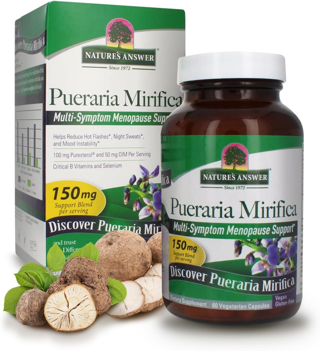 Nature's Answer Pueraria Mirifica Capsules 60 Count | Female Reductive Support | Smooth Skin & Hair Supplement | Natural Menopause Aid