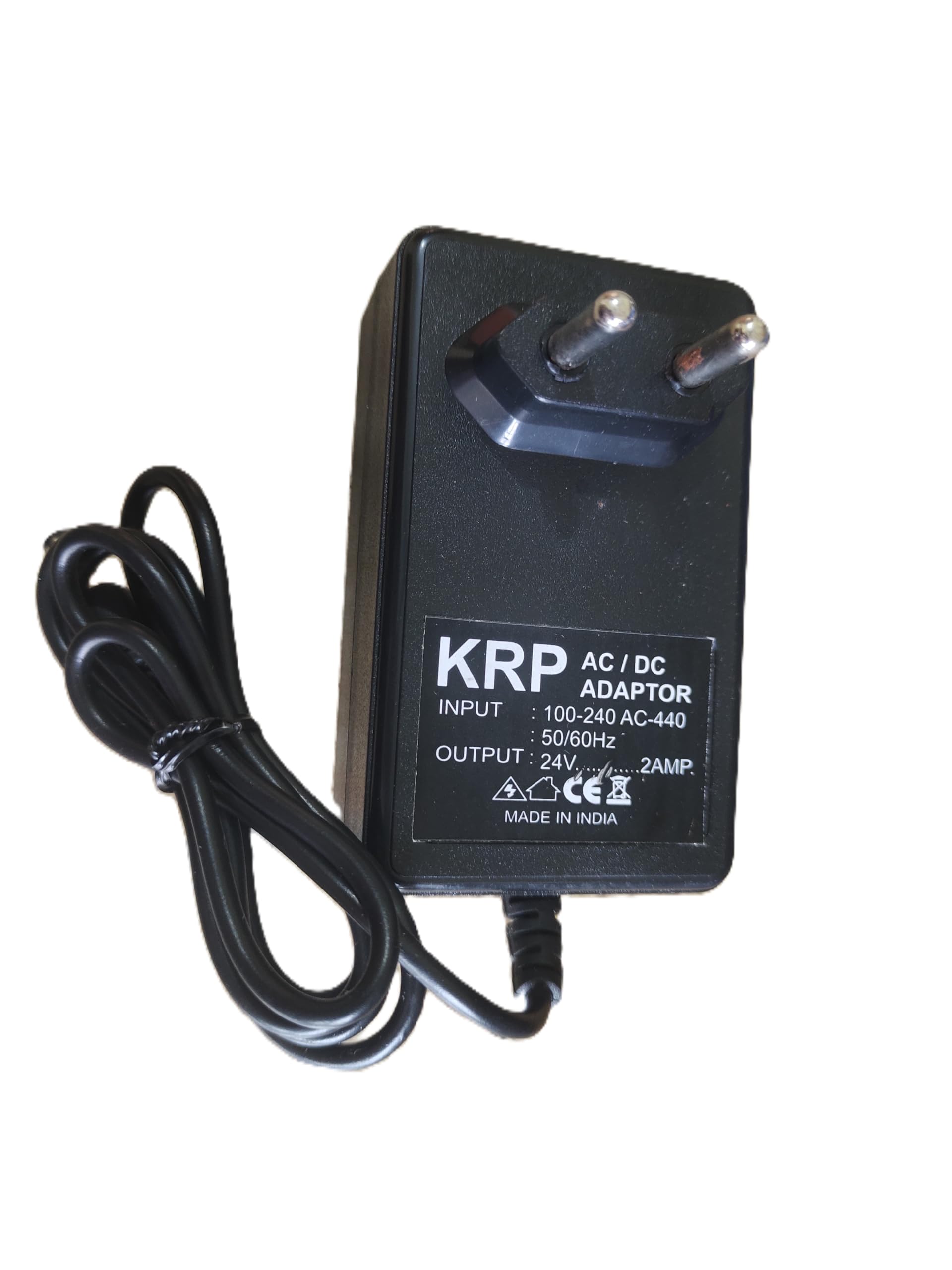 DC 24V 2A, 2 pin wall Mount Power Adapter with DC Barrel 5.5×2.5mm | DC Output, 2A Current, Round Pin Connector, Wall Mount, Black-image-27