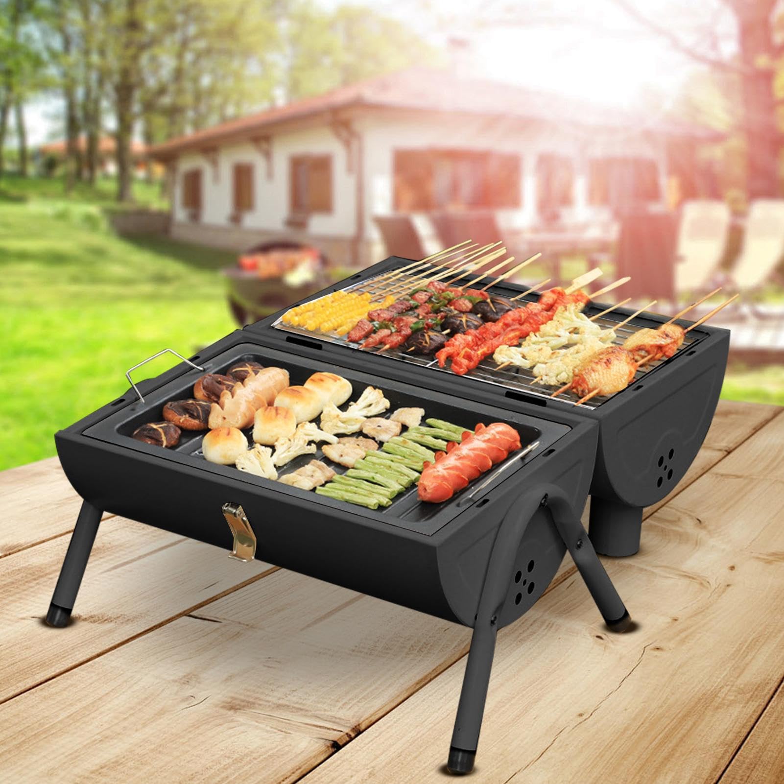 Barbecue a canna fumaria – Picnic Grill multifunzione per balcone terrazza giardino