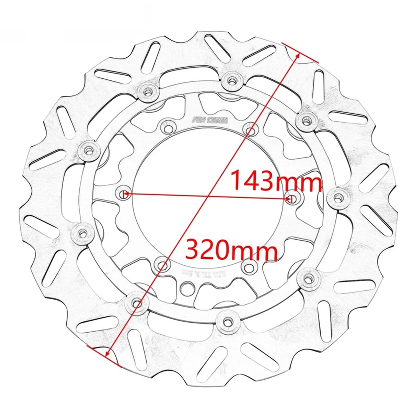 Tarcza hamulcowa motocykl Pasuje do przednich pływających tarcz hamulcowych Husq&varna klasy wyścigowej 320mm(320mm Orange)