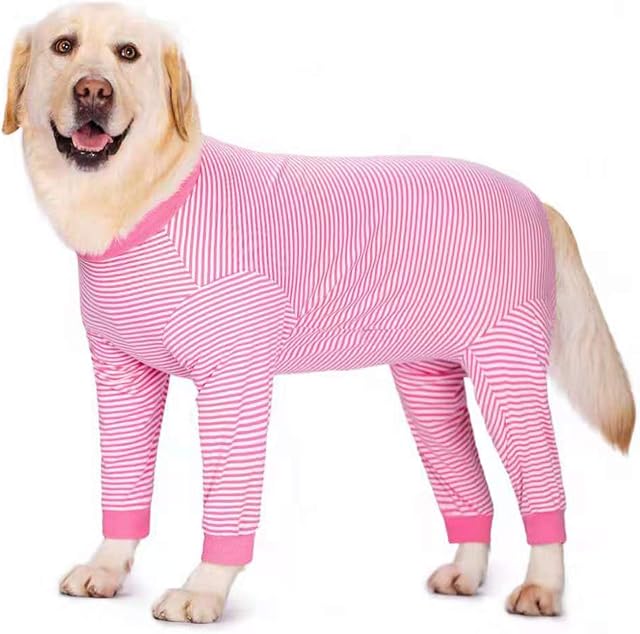 Yeapeeto Dog Onesie Surgery Recovery Suit for Large Medium Bodysuit Dogs Pajamas PJS Full Body for Shedding, Allergy, Anti Licking, Wound Protection, Cone Alternative (XL, Pink)