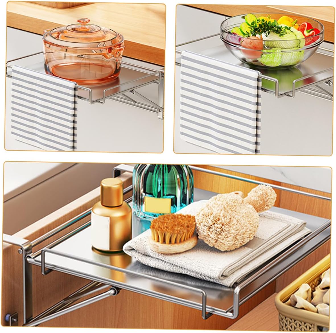 The Door Shelf Cabinet Door Organizer Kitchen Storage Rack Simple Elegant Space-saving