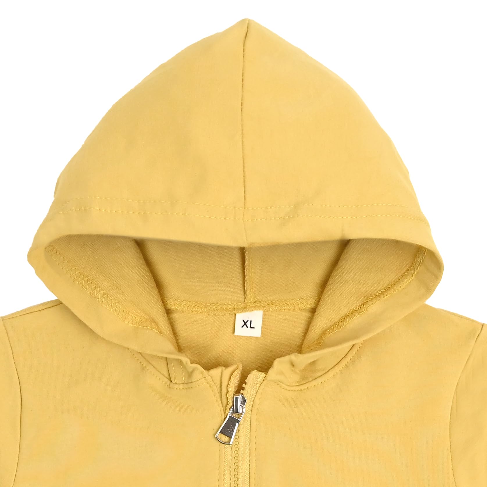Bold N Elegant Cute Jungle Animal Party Print Pre-Winter Cotton Front Open Zipper Sweatshirt Hoodie for Infant Toddler Baby Boys & Girls (2-3 Years, Yellow) - Image 2 thumbnail