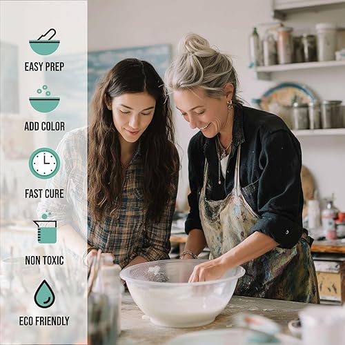 Miniatura 2 de Eco Stone Casting Resin Kit – Non-Toxic Plaster of Paris Alternative – Fast Curing & Demolding, Water-Based Formula for DIY – Easy to Use Acrylic