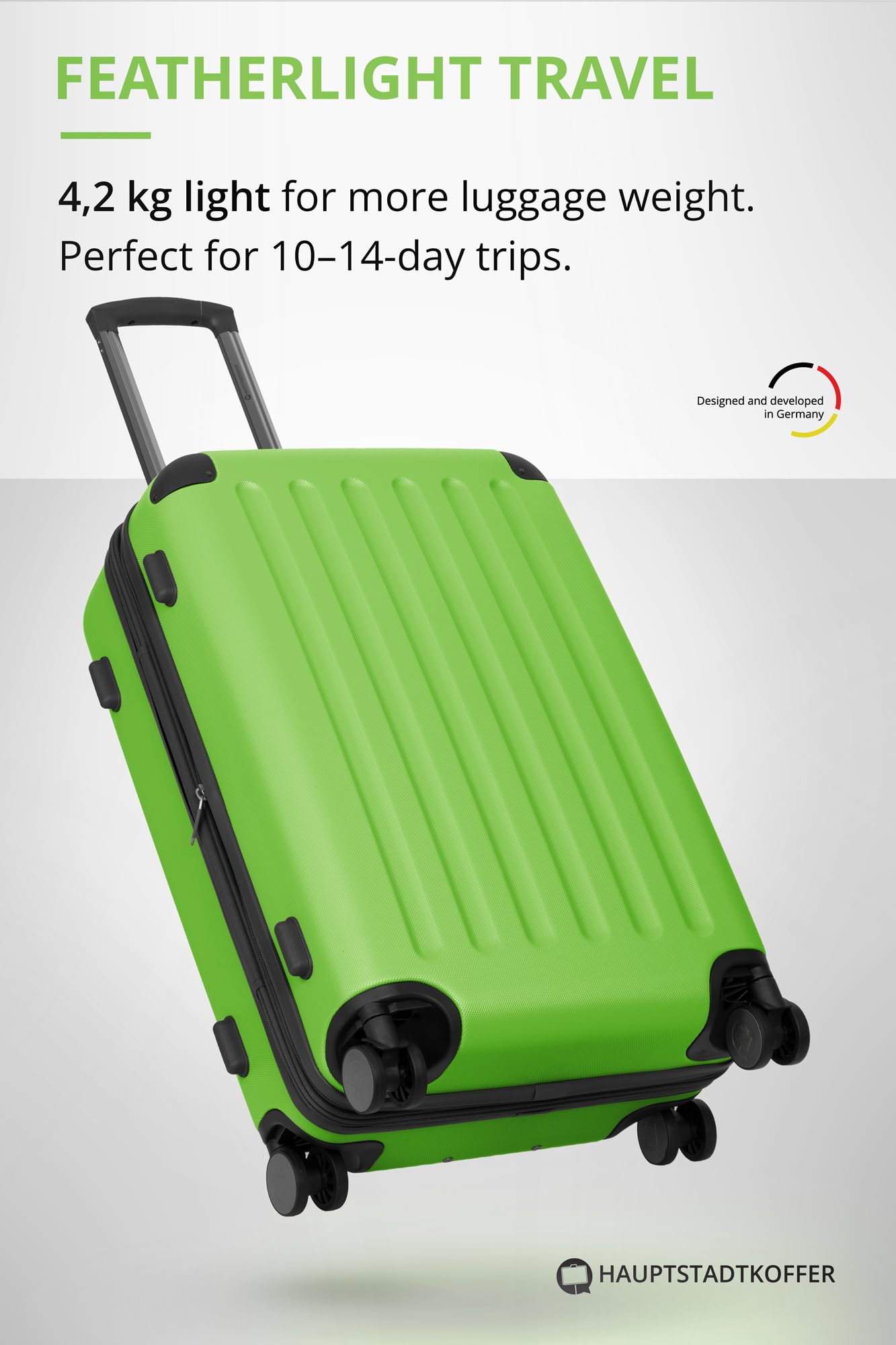 HAUPTSTADTKOFFER - Spree - Maleta rígida, Trolley expandible, Equipaje de Viaje, 4 Ruedas Dobles, TSA, 65 cm, 74 litros, Champán — view 287