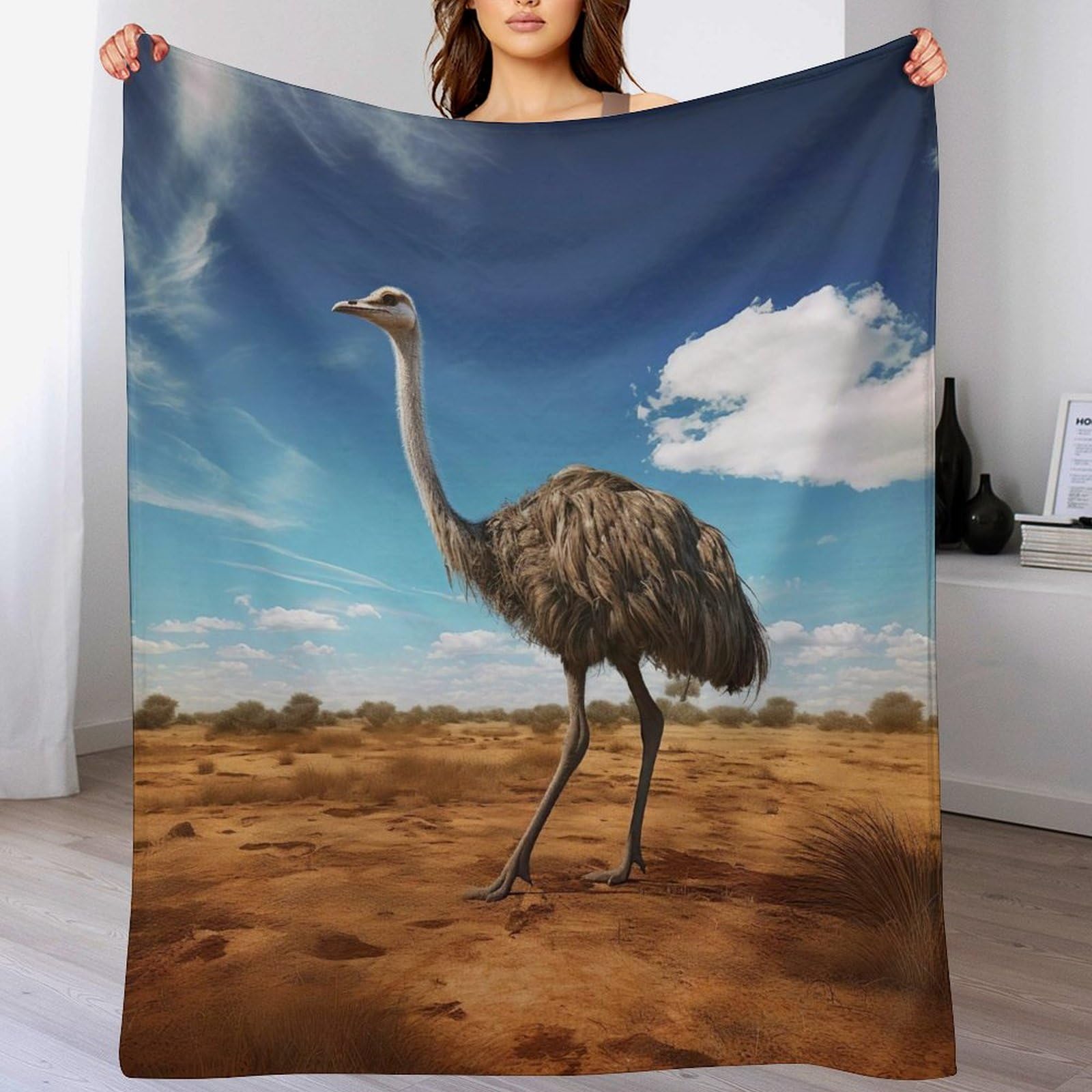 Couverture Polaire Autruche 180x200cm pour Lit et Canapé