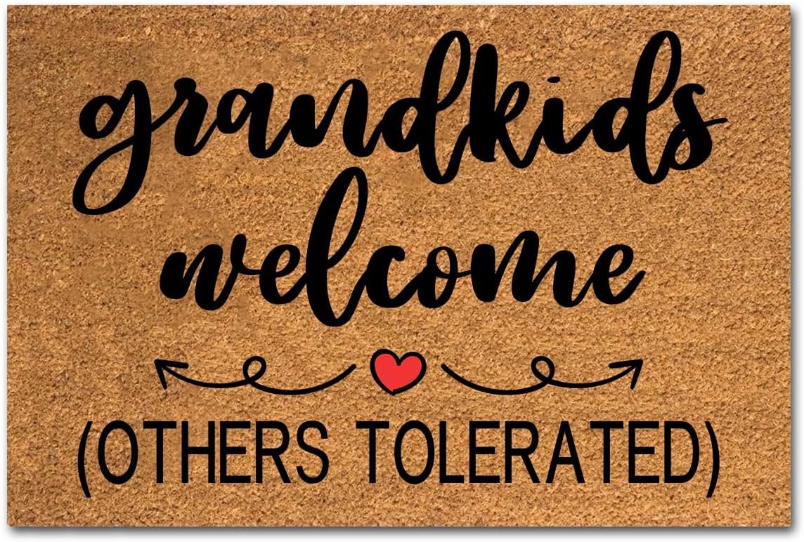 Coir Doormat Grandkids Welcome Here Others Tolerated 23.7x15.7 inch