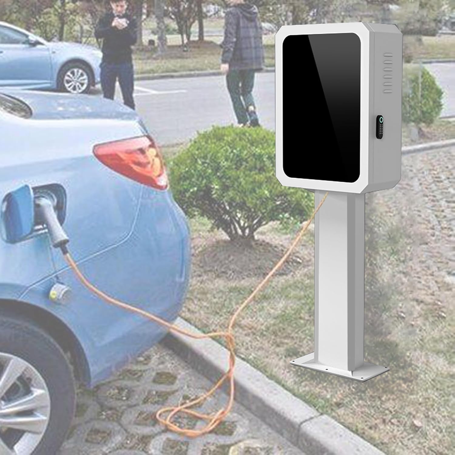 Soporte de cargador de vehículo eléctrico para exteriores, soporte de estación de carga montado en el suelo para una instalación segura de pilas EV