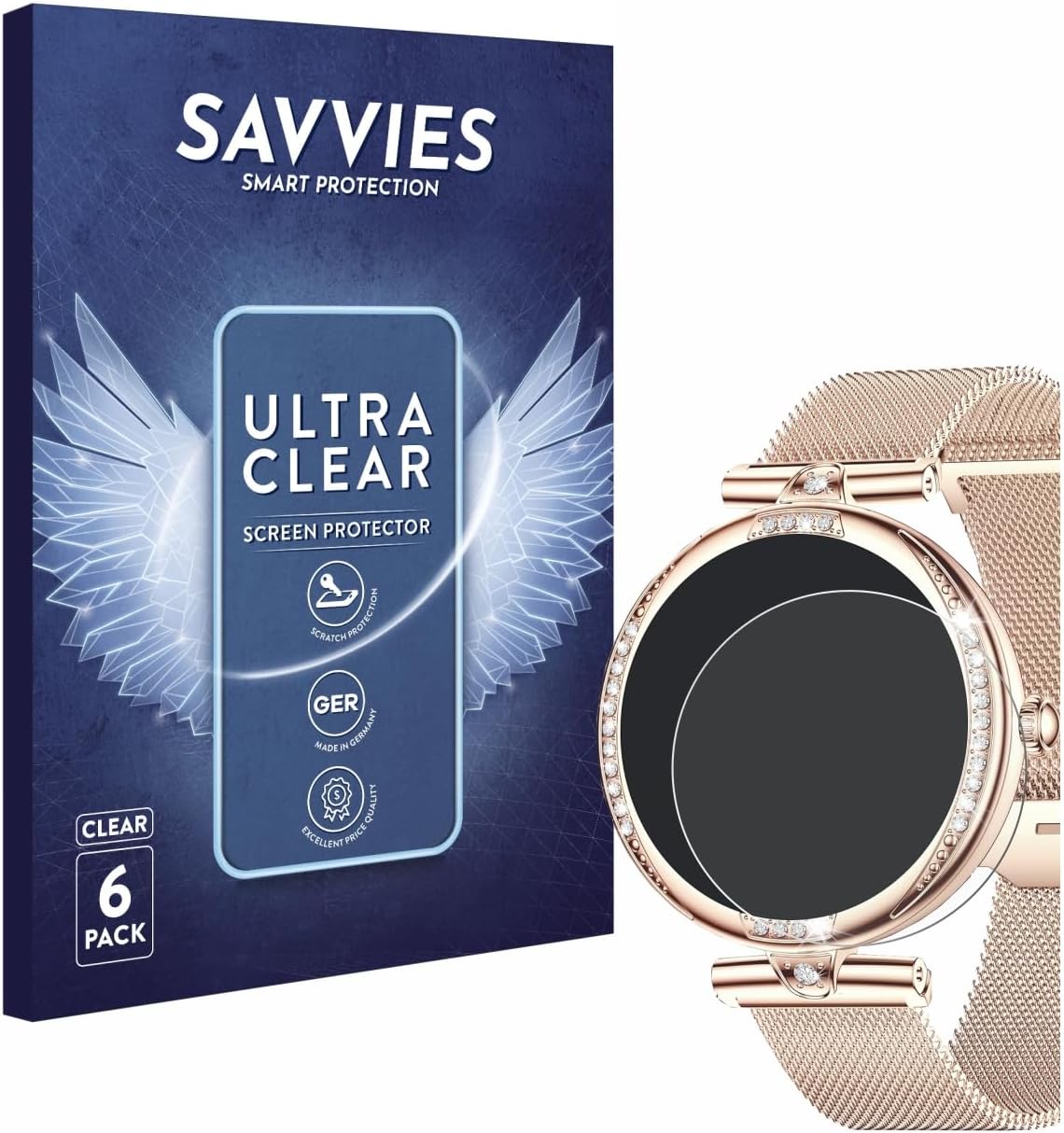 savvies 6 Pack Screen Protector Compatible with Shepatio Smartwatch 1.19" Protection Film Clear
