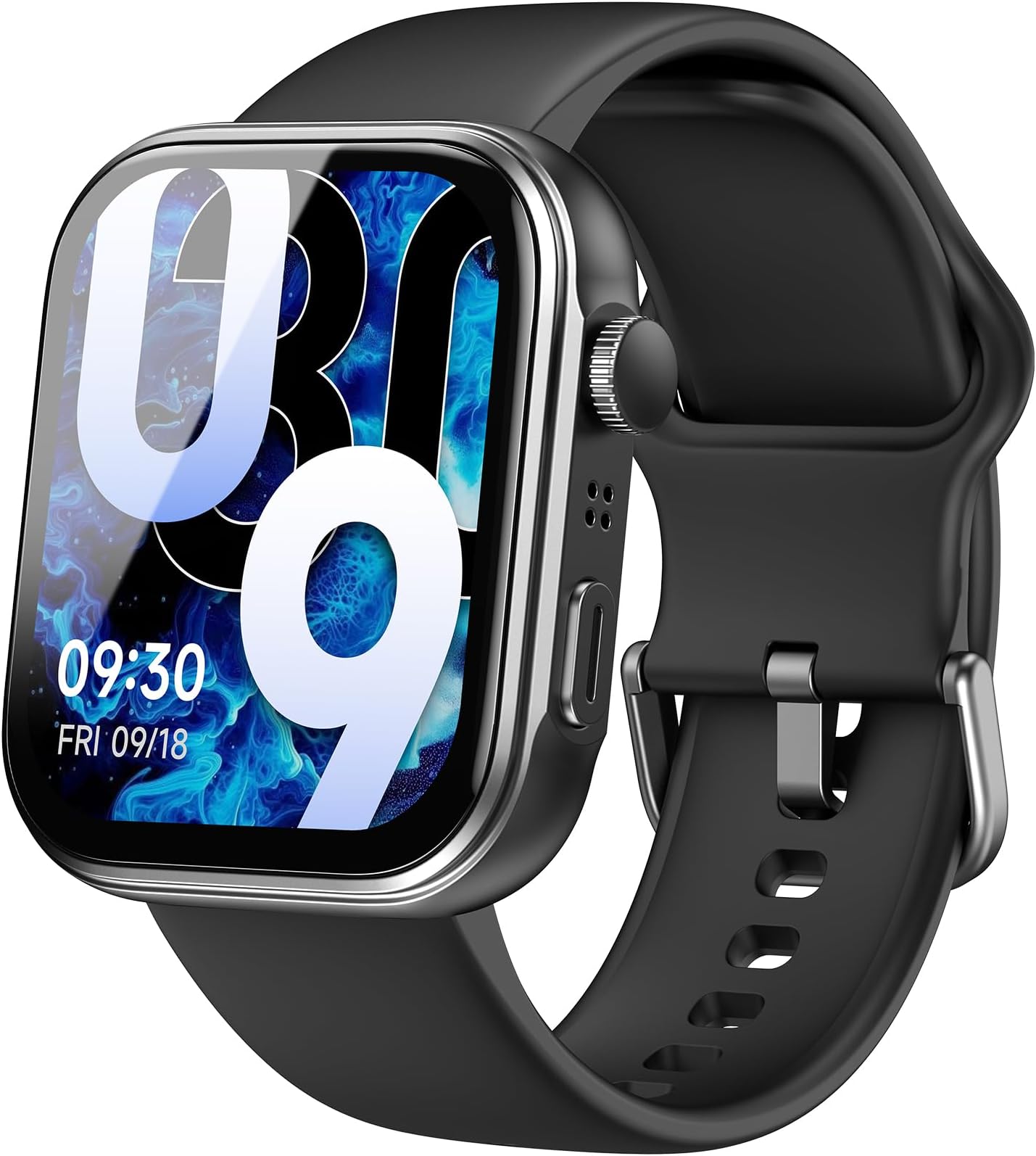 TOZO AMOLED S6 Smart Watch 1.85" Ultra-Clear Screen Dynamic Faces Bluetooth Call, 100+ Sports Modes Fitness Activity Tracker with Sleep Monitor IP68 Waterproof Black
