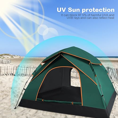 Miniatura 4 de Tiendas de campaña desplegables para camping, tienda de campaña para 2-3 personas, tienda de campaña automática de fácil instalación de los años 60,