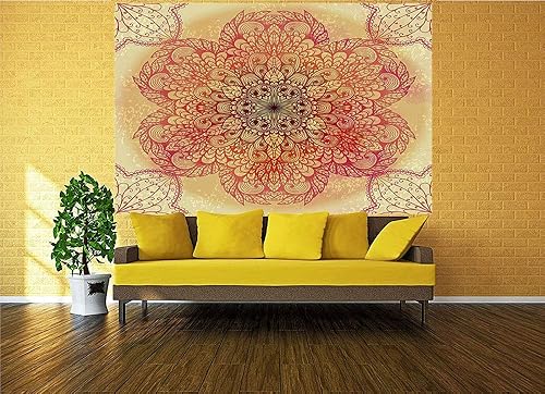 Miniatura 2 de Vinilo de pared de 55.0 x 30.0 in, diseño de encaje árabe inspirado en motivos florecientes de la naturaleza ornamentada curvas y remolinos