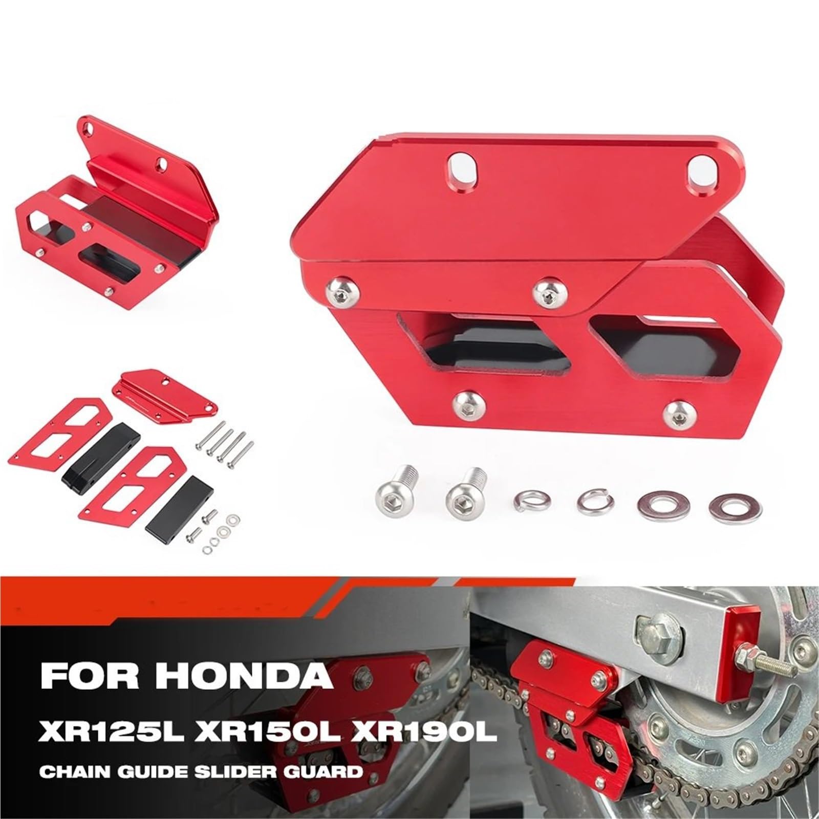 osłona zębatki silnika Pasuje do Honda XR125L XR150L XR190L 2010-2024 Osłona zębatki łańcucha Osłona prowadnicy łańcucha(Chain Guide Slider)