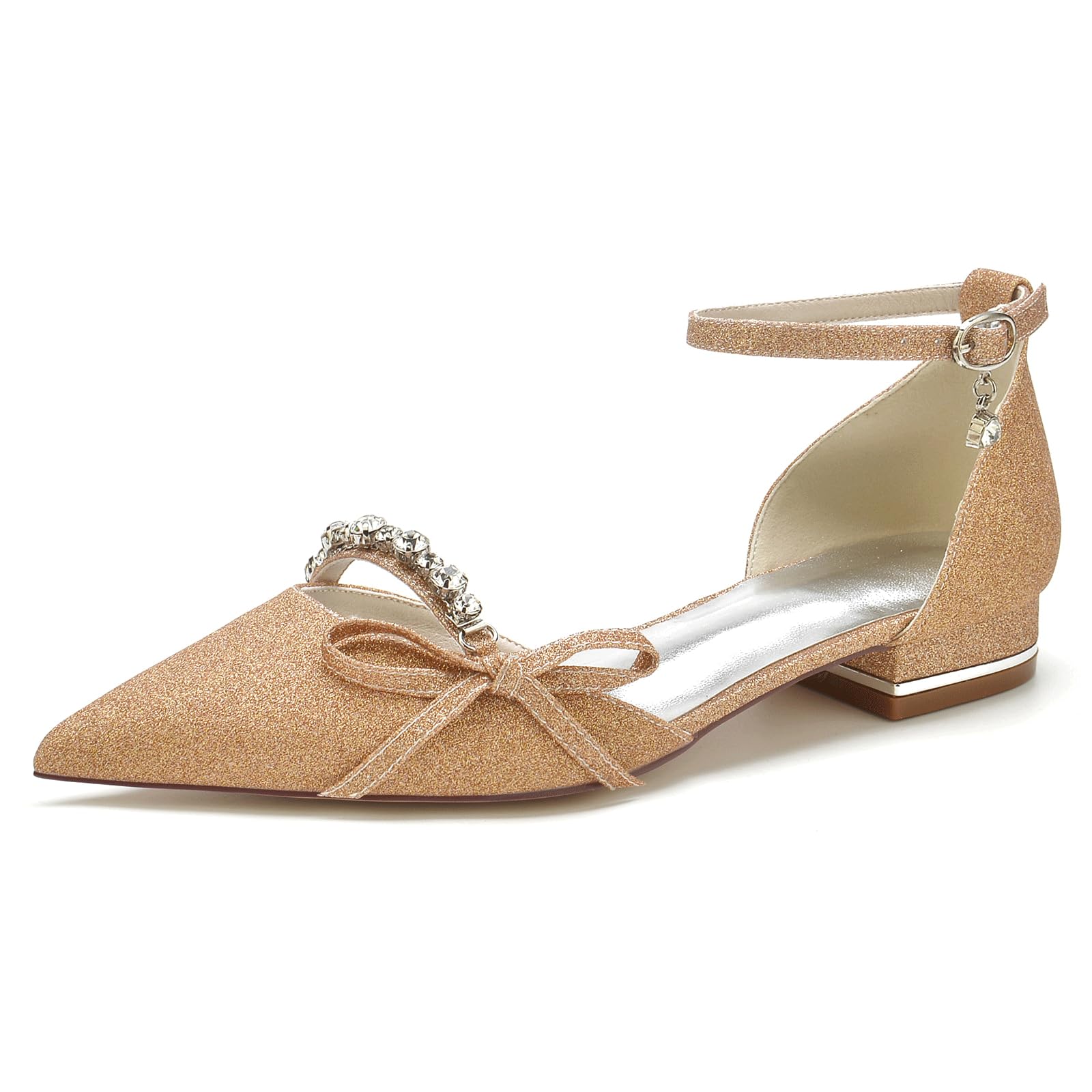 Chaussures de mariage à bout pointu et talons bas raffinés