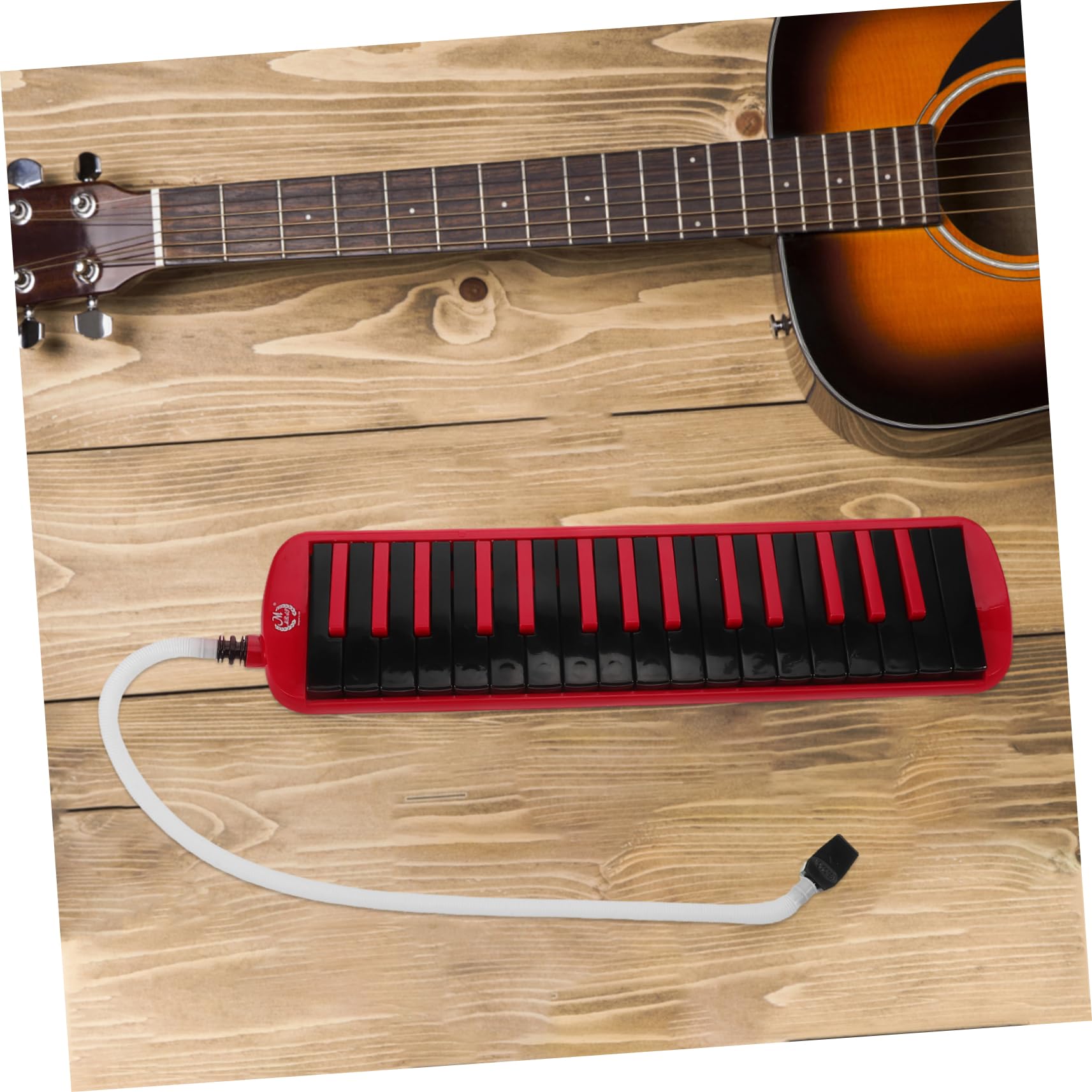 VICASKY Mélodica 32 Touches Portable Légère avec Étui Eva Rouge et Noir, Embouchure et Tubes, Instrument de Musique pour Débutants Adultes