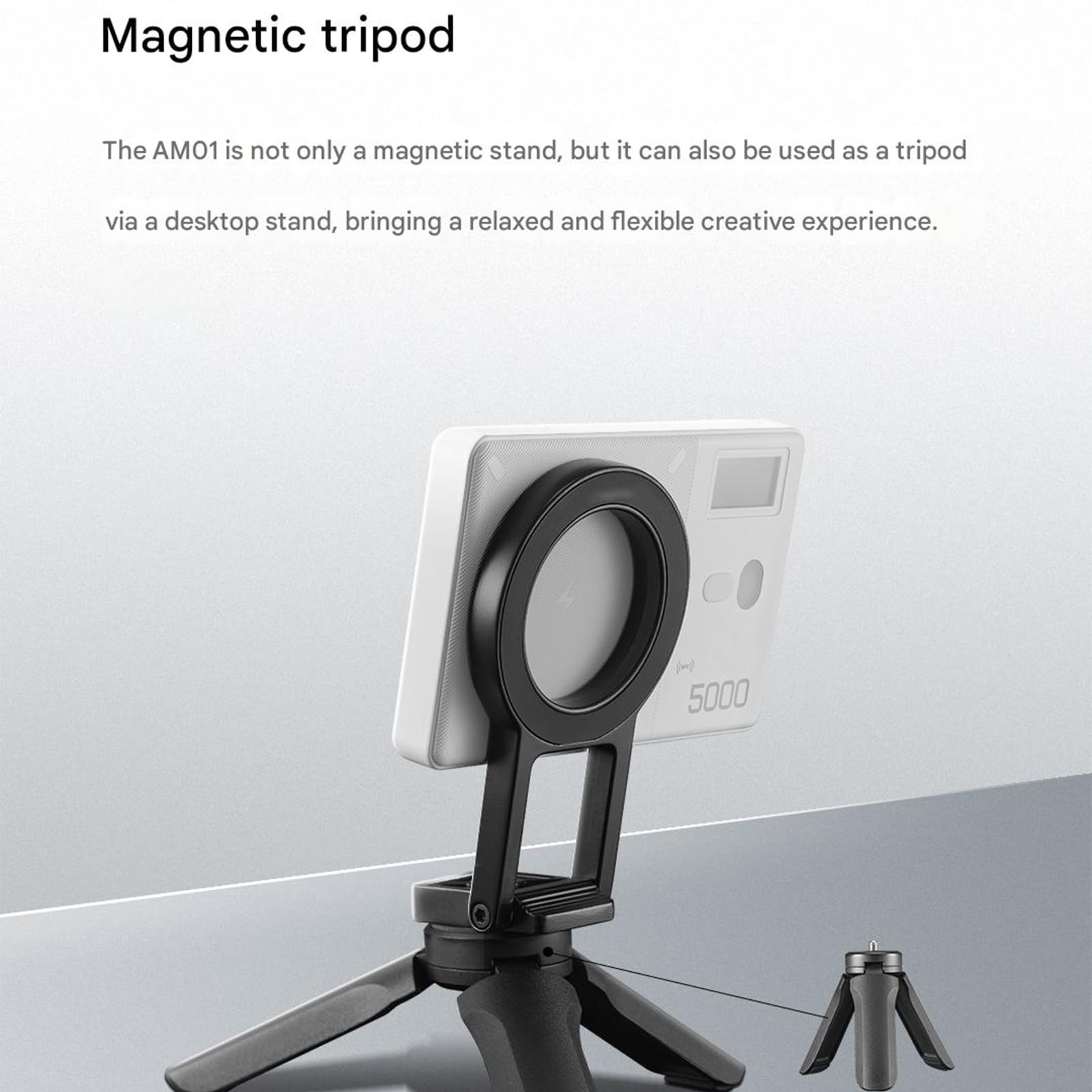 Soporte plegable para teléfonos para configuraciones sencillas con adaptador de zapata fría para fotógrafos que buscan flexibilidad, comodidad, soporte plegable para teléfono