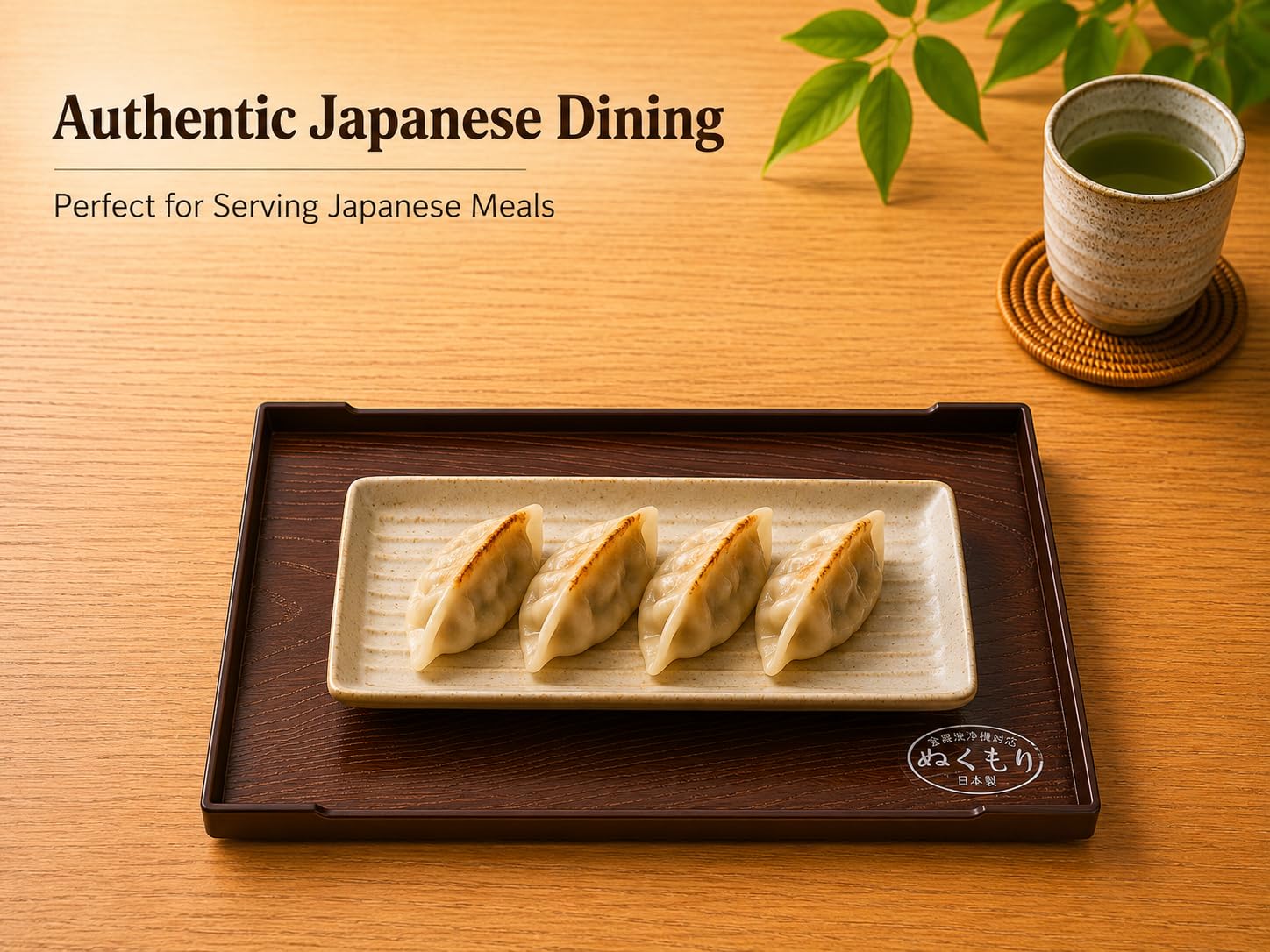 JapanBargain, Lot de 10 petits plateaux de service japonais en plastique laqué, plateaux à saké, assiettes à sushis, assiettes à goûter, fabriquées au Japon, marron, 25,4 x 15,9 cm