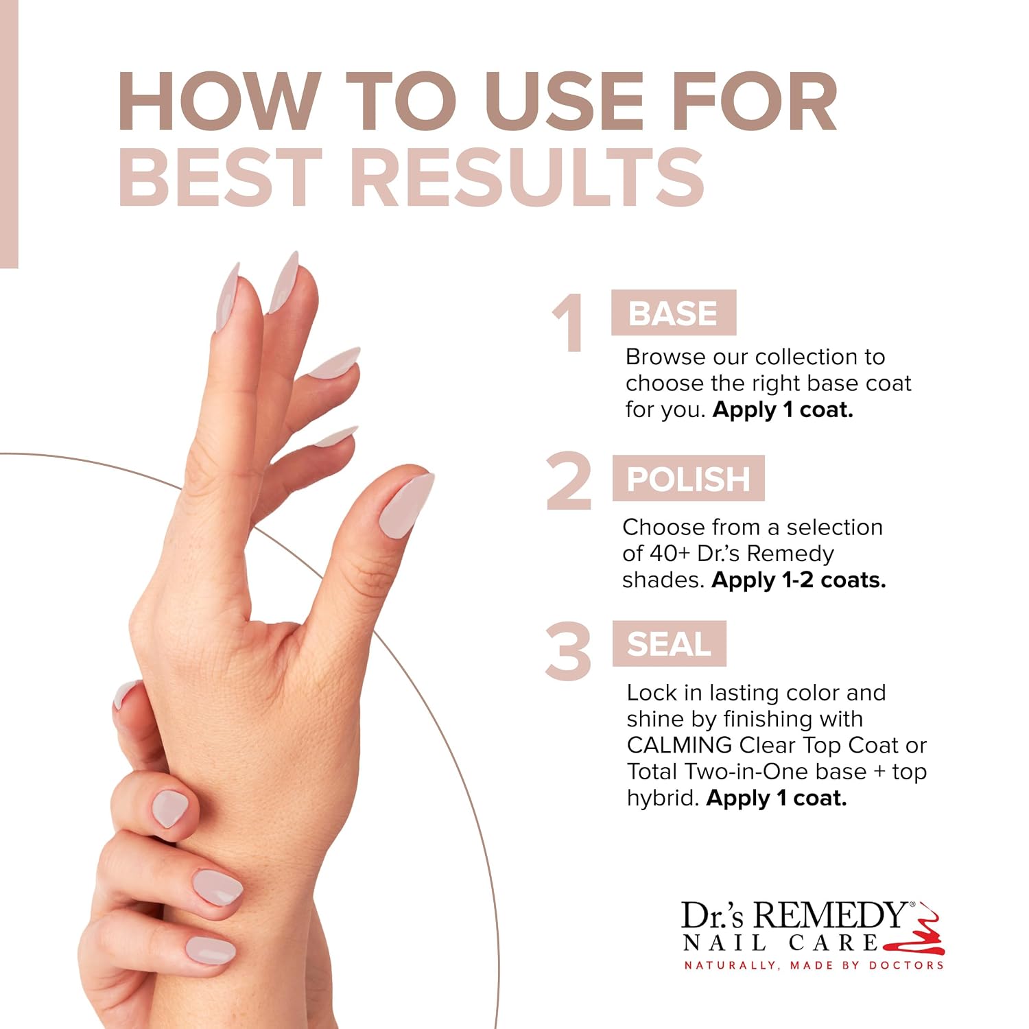 Dr’s Remedy Enriched Nail Polish: Non Toxic, All Natural, and Organic - Doctor Formulated: Strengthens, Restores, Heals, and Protects '24-Free' - PROMISING Pink
