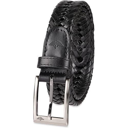Dockers Men’s Leather Braided Fully Adjustable Belt