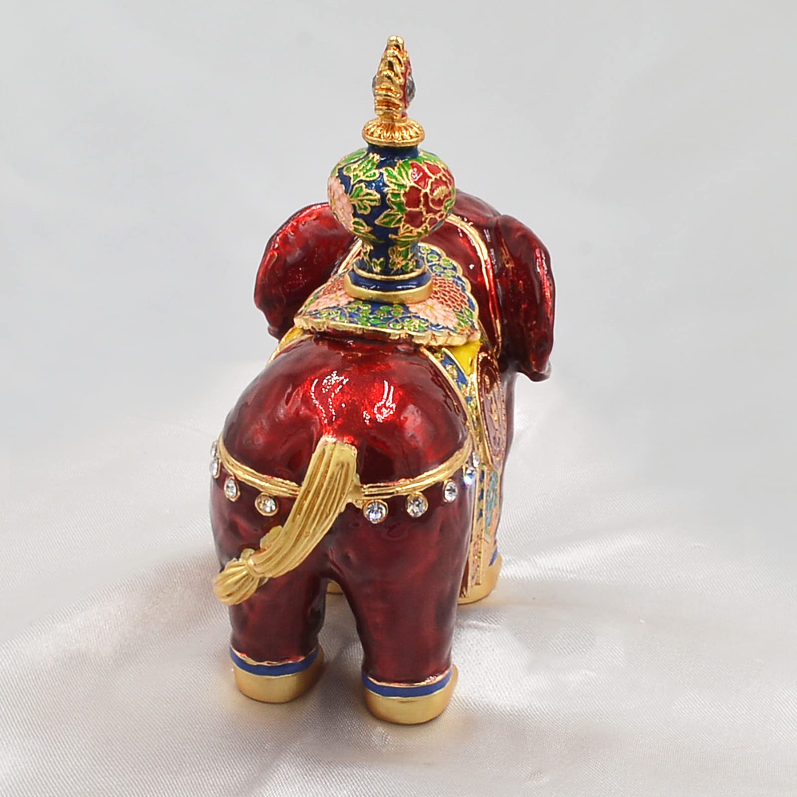 Amazon.co.jp: 赤い繁栄の象と宝の花瓶 象の像 彫刻 ホーム
