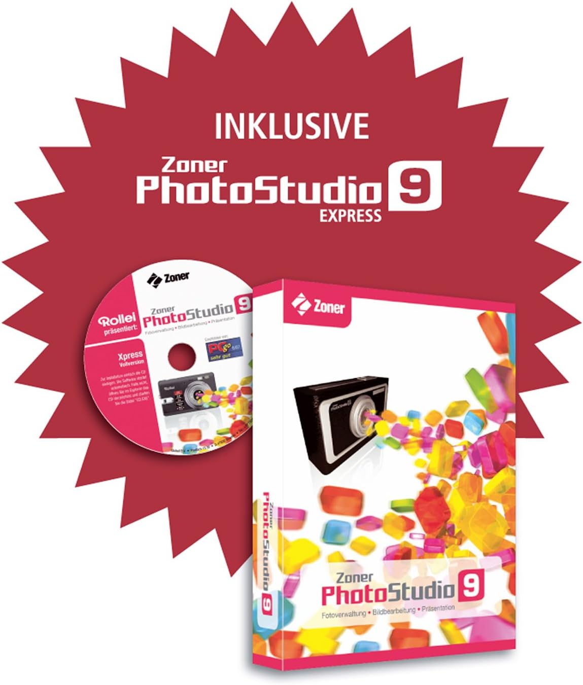 Zoner PhotoStudio 9 Express software box and CD