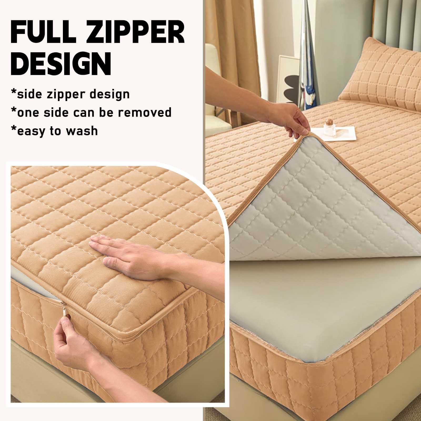Funda ColchóN con Cremallera, Funda Protectora para ColchóN Cubierta Completa Transpirable para Cama Individual Y Matrimonio(5,150x190+25cm)