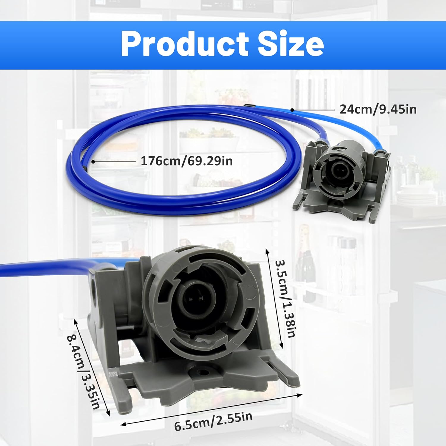 New Upgrade Model AKN72949003-Compatible with LG Refrigerator Part # akn72949003, Adaptable Models LMXS28626M、LFXS28968S Tube length 69.29 in (long tube) and 9.45 in(short tube),