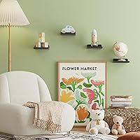 Vista 7 de Fixwal Estantes flotantes pequeños, juego de 4 estantes de pared de 5 x 5 pulgadas, estantes pequeños de madera rústica para dormitorio, sala