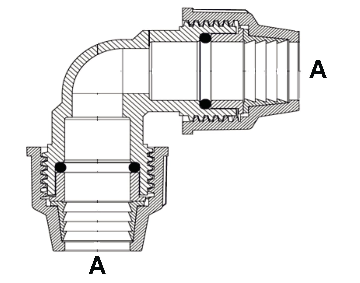 Cornat Bewässerungssystem Winkel PE-Rohr, Ø 25 mm, Polypropylen, für Kaltwasser (Packung mit 4)