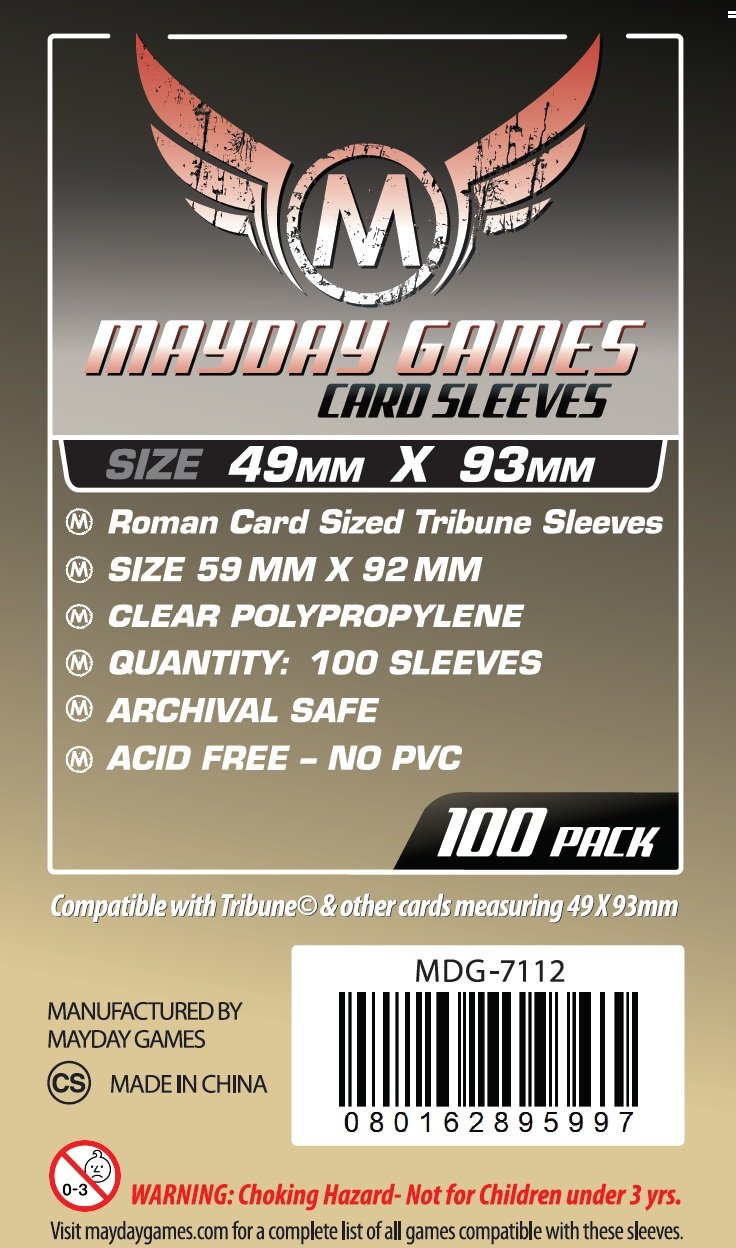 Amazon.com: Mayday Games Tribune Card Sleeves (49x93mm) - 100 Pack