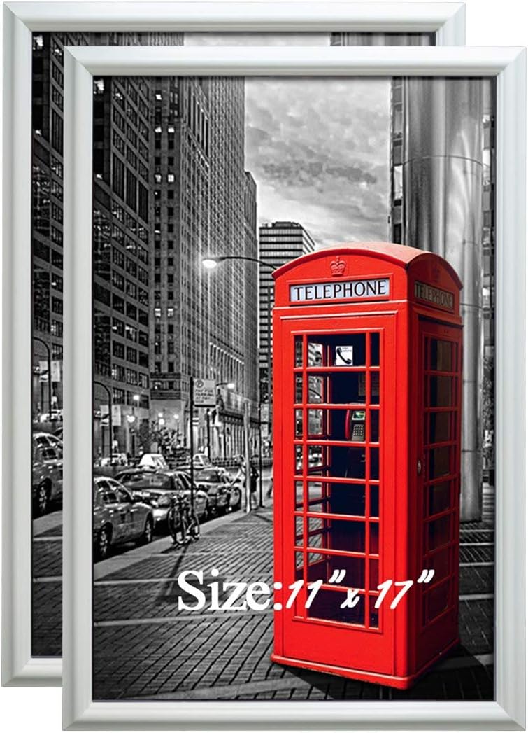 PETAFLOP 11x17 Frame White Poster Frame for 11x17 Picture, Pack of 2
