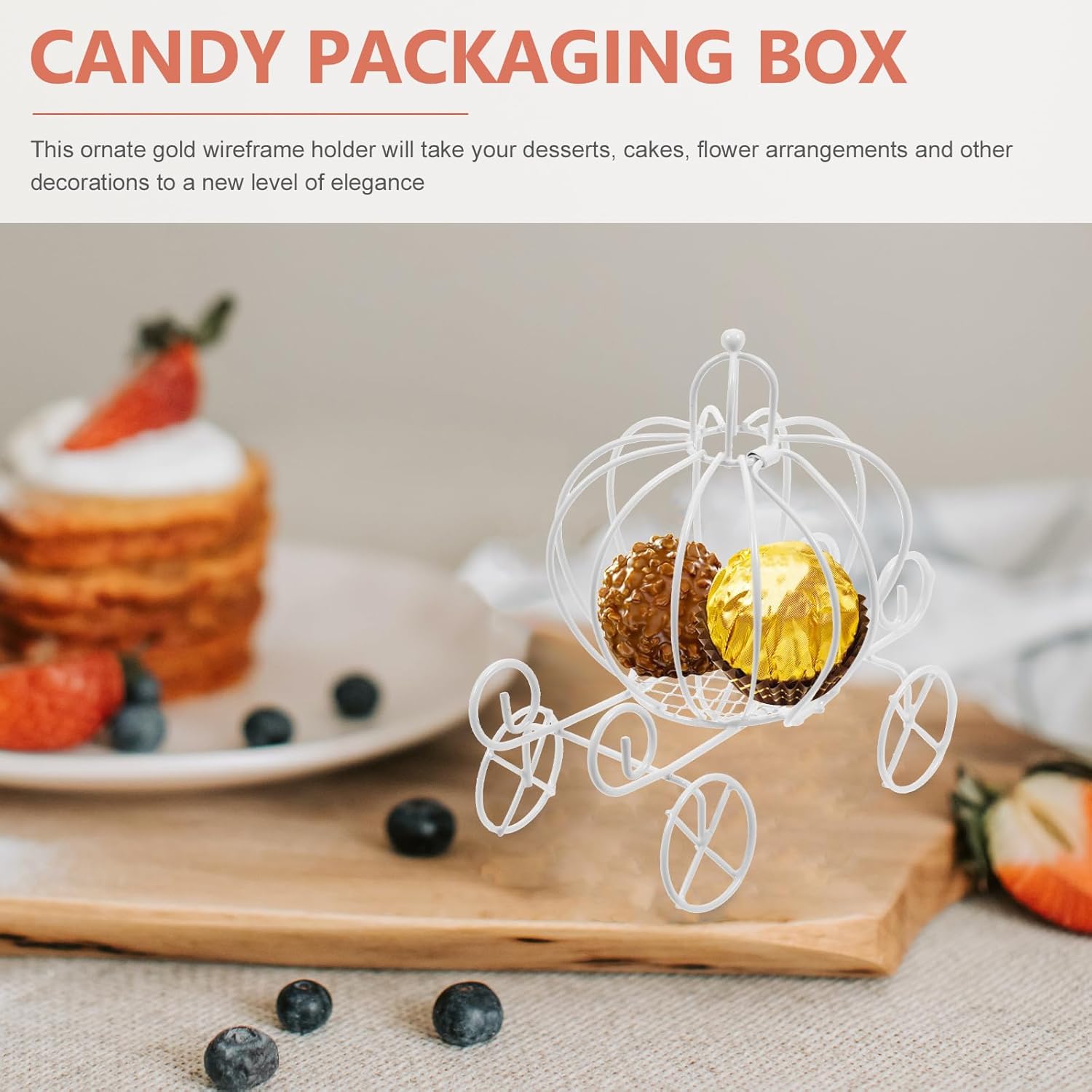Yardwe 10Pcs Pumpkin Carriage Candy Boxes Party Favor Holders for Wedding Halloween Thanksgiving Christmas Decor 4.7X11.8X4.7 Inch Silver Candy Packaging Boxes