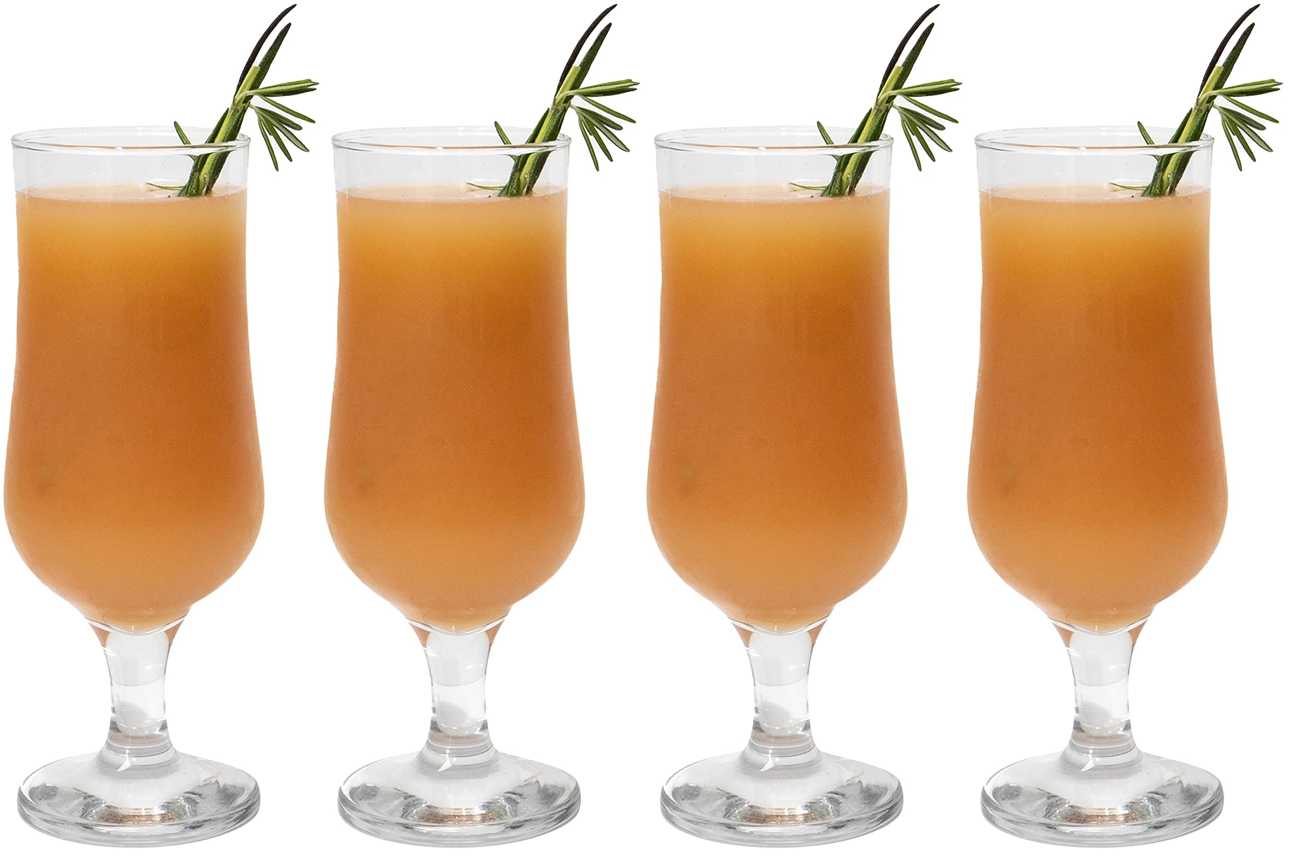 Collection 4 Piece Hurricane Glass Set - Perfect For Pina Coladas, Daiquiris, Juice, Mojitos, Full-Bodied Beer, Water, and Other Cocktails (Bloom Hurricane Glass (12.5 oz) - 4 Piece)