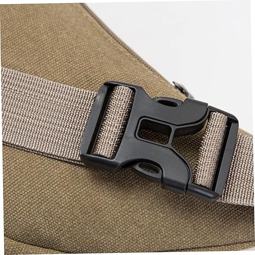 Miniatura 7 de BESPORTBLE Riñonera de lona de moda Riñonera unisex Riñonera ajustable Riñonera de moda Riñonera, Caqui, Centímetro