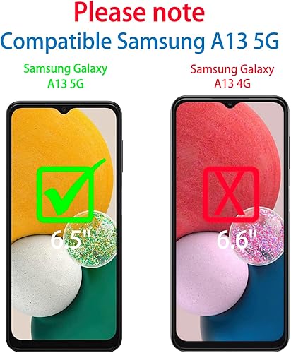 Miniatura 2 de Funda para Samsung Galaxy A13 5G (no para A13 4G), funda de teléfono Bisbkrar grado militar 3 en 1 a prueba de golpes, resistente cubierta de