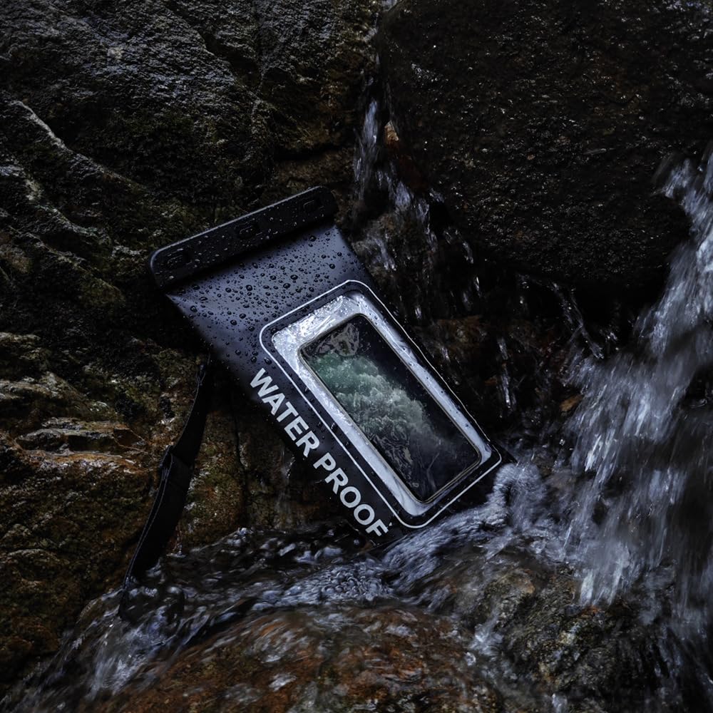 LXSMPWY 2L Waterproof Crossbody Bag - IPX8 Swimming Dry Pouch, Black Outdoor Belt Bag (Men's)
