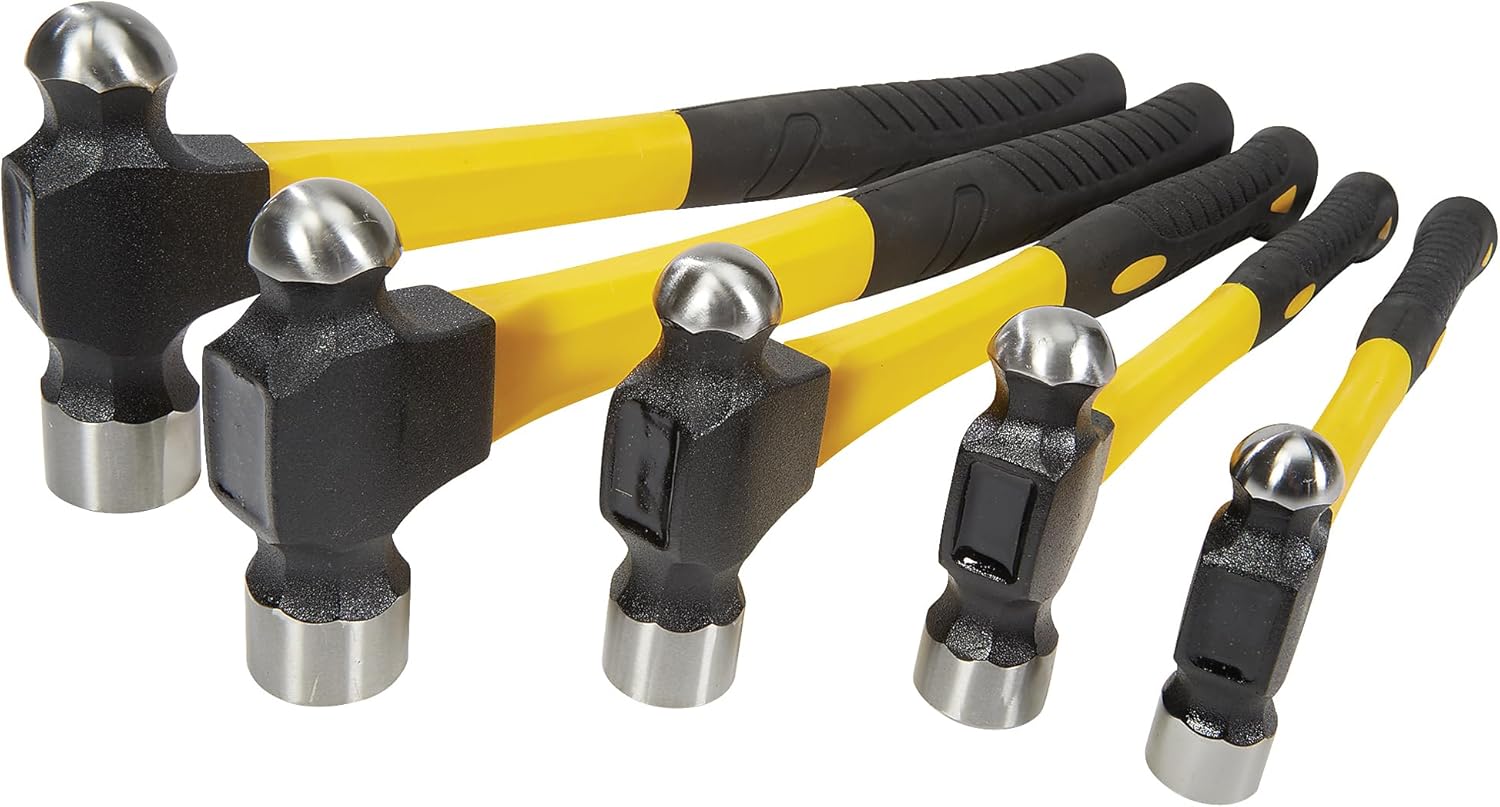Klutch 5-Pc. Ball Peen Hammer Set, 8–32 Oz., 15in.L Handles