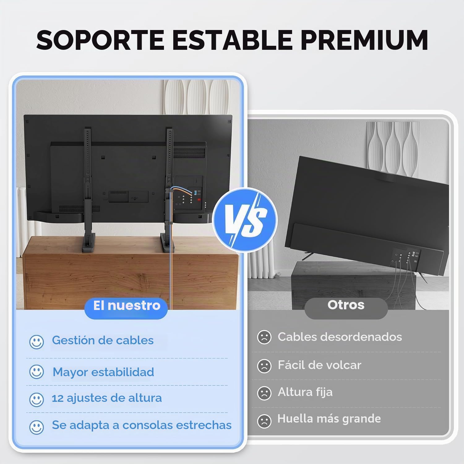 XINLEI Soporte universal de TV grande para la mayoría de televisores de pantalla plana y curvada de 24 a 86 pulgadas, base robusta de TV, soporta hasta 68 kg, máx. VESA 800 x 600 mm, para salón ML3286