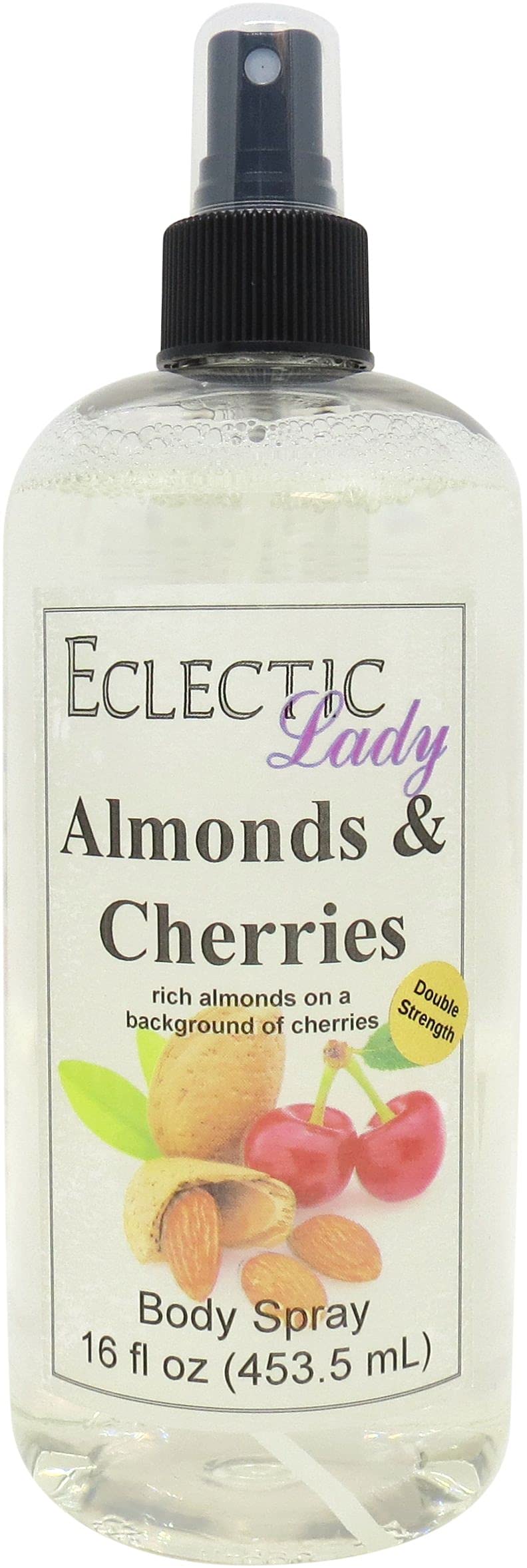 Eclectic Lady Almonds And Cherries Body Spray, Double Strength, 16 ounces, Body Mist for Women with Clean, Light & Gentle Fragrance, Cologne with Soft, Subtle Aroma For Daily Use