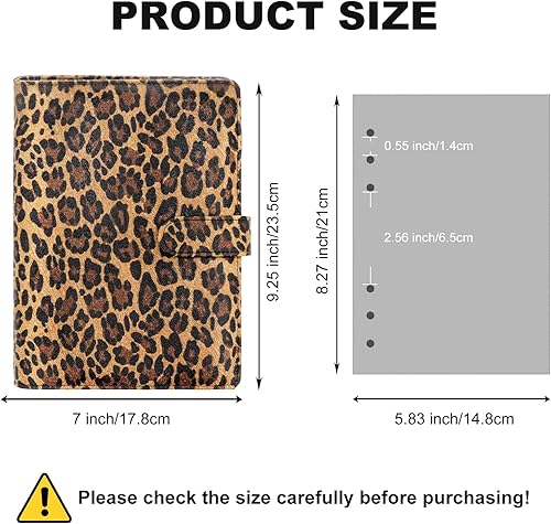 Miniatura 90 de Carpeta A5 recargable de piel sintética con 6 anillas, cubierta para cuaderno pequeño para papel de relleno A5, cubierta de planificador personal