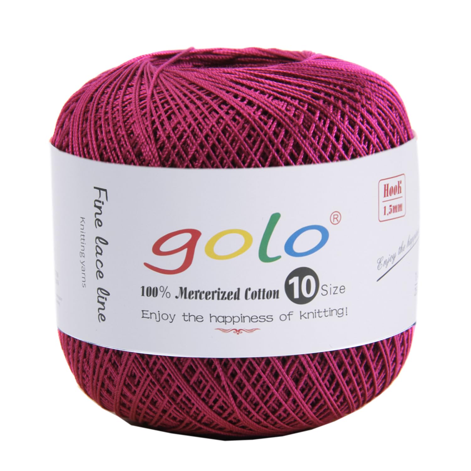 golo Crochet Thread Crochet Yarn for Crocheting Cotton Yarn for Hand Knitting Rouge Red 213